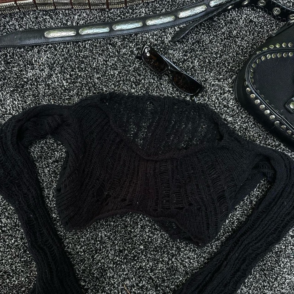 Princess Polly Black Cropped Fitted Tank Top